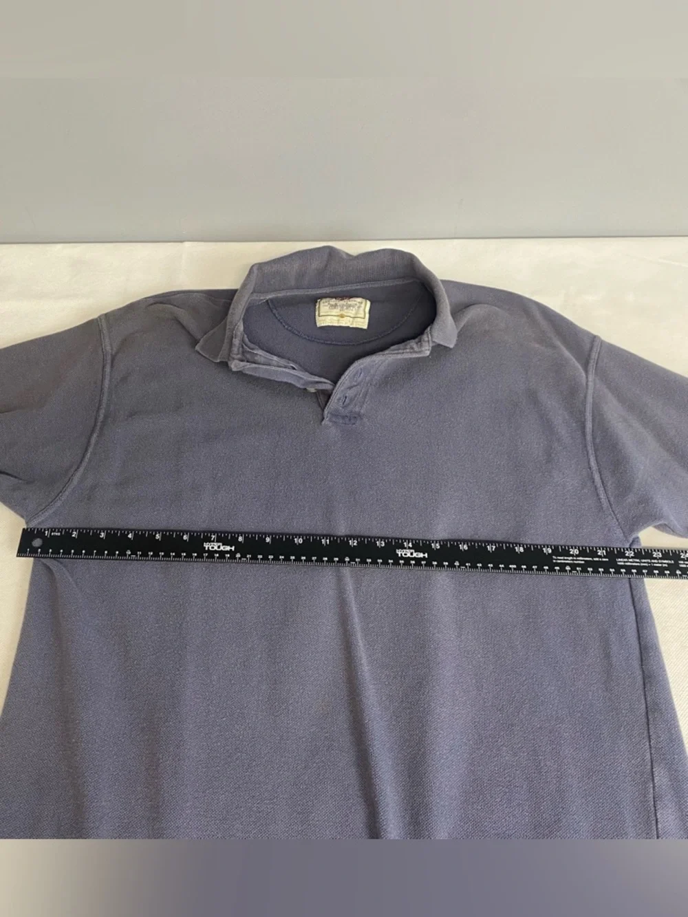 Vtg Levis Polo Shirt Mens Large Blue Short Sleeve 90s Heavyweight Stained
